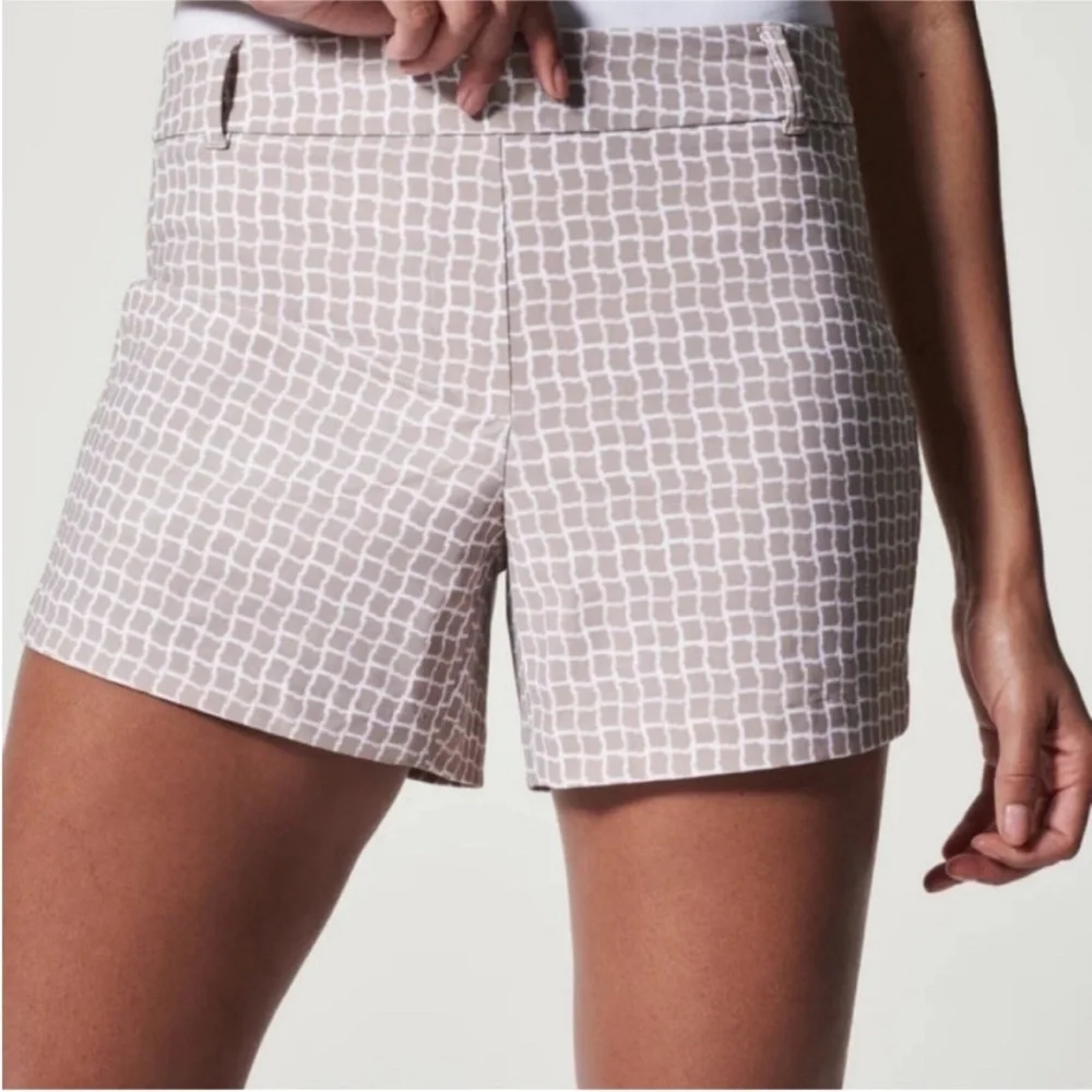 Spanx Sunshine UPF+ 50 Bespoke Check Fawn‎ 4” Shorts